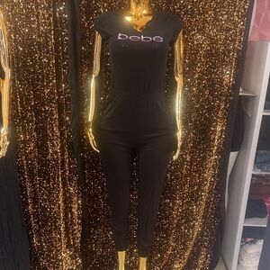 Bebe Black Logo Bodysuit